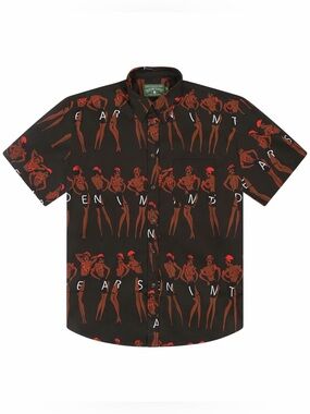 Denim Tears Dancer Button Up Shirt Brown All Over Print SS25